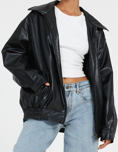 Elena - Lässige Veganem Lederjacke für Damen