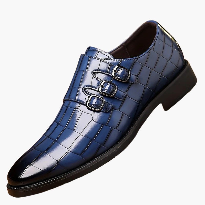 Herren Business-Slipper Vintage mit Dreifach-Schnalle – Elegante Schuhe für Büro & festliche Anlässe