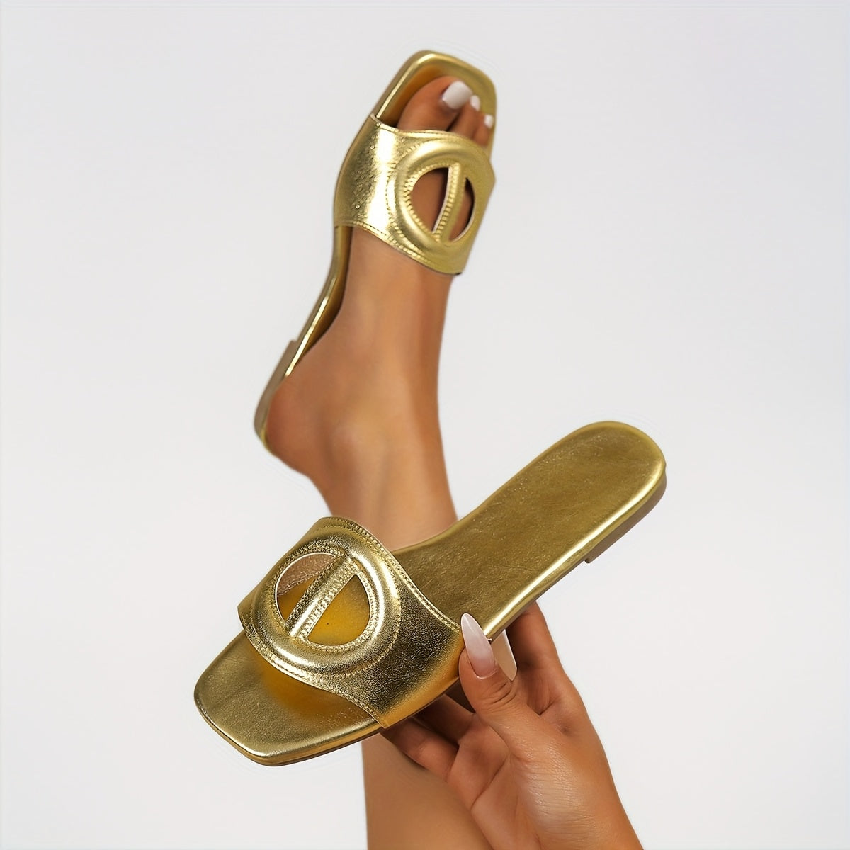 Damen Slide Sandalen Modern Minimalistisch Schlupfschuhe Eleganter Look