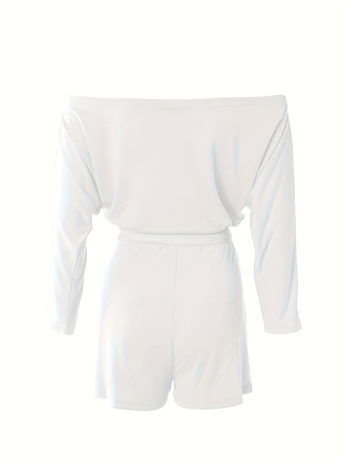Damen Off-Shoulder Jumpsuit Freizeit Sommer Einteiler mit Gürtel