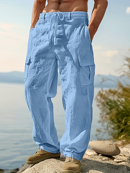 Herren Cargo-Loungehose mit weitem Schnitt und Kordelzug – Entspannte Freizeithose für Outdoor & Alltag