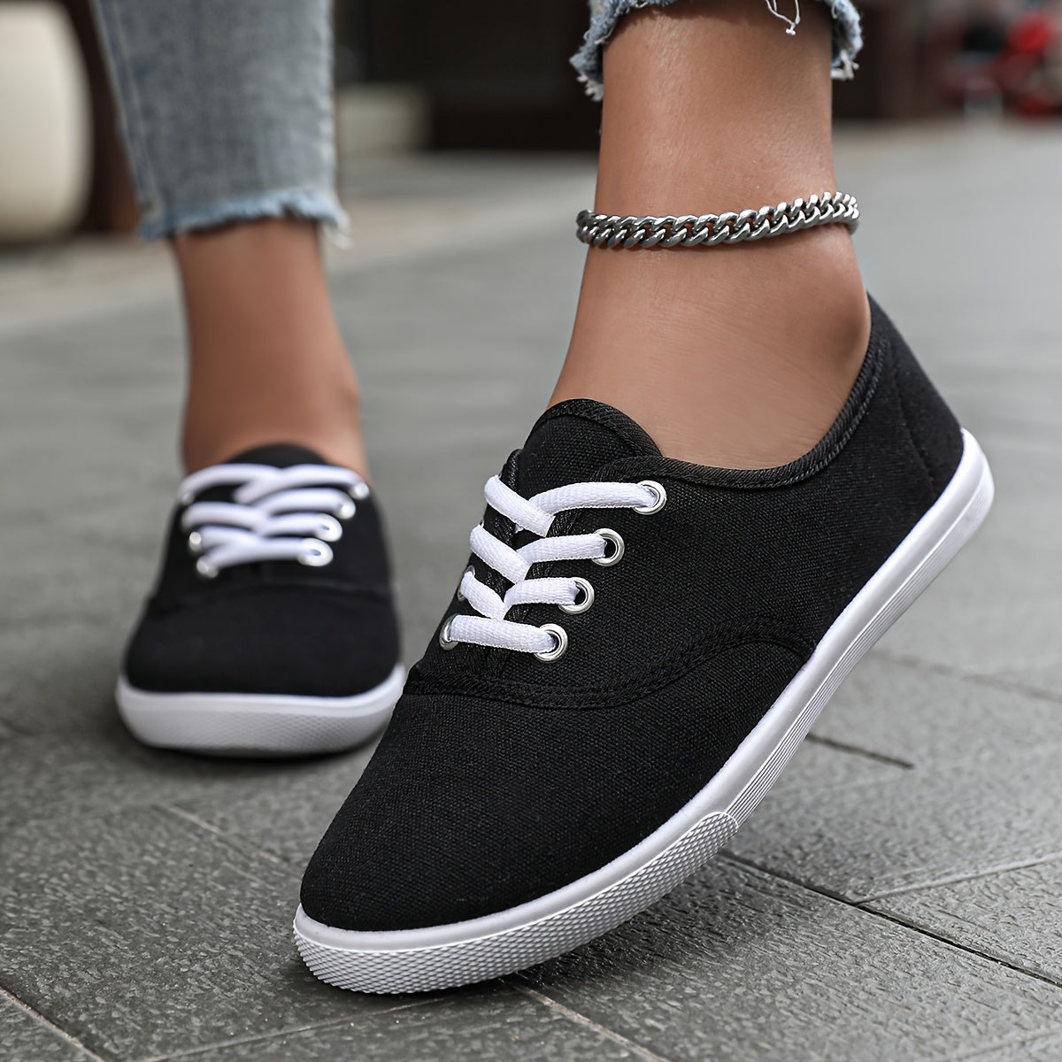 Damen Sneaker Low-Top Freizeit Klassisch Bequem Alltagsschuhe