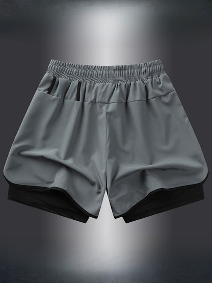 Herren Laufshorts 2-in-1 Sport Trainingsshorts mit Innenhose für Fitness und Jogging