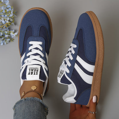 Damen Retro Sneaker mit Streifen – Lässige Streetstyle Turnschuhe für Alltag & Freizeit