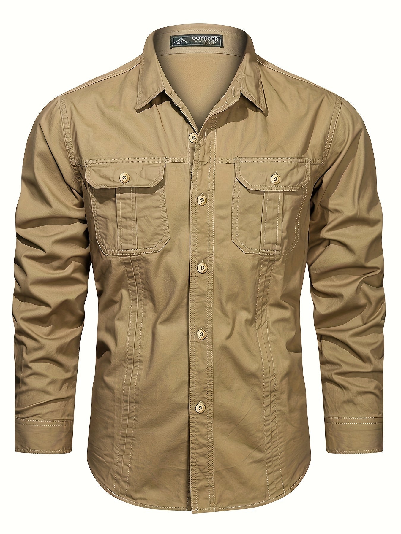 Herren Outdoor-Freizeithemd im Utility-Stil – Langarm, Casual, ideal für Abenteuer und Alltag