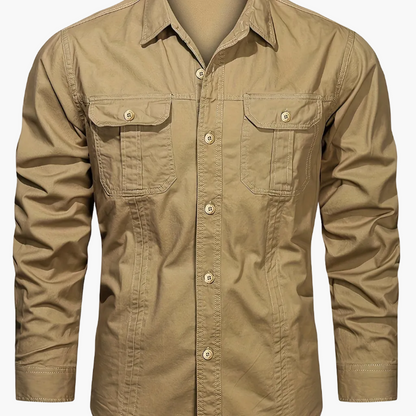 Herren Outdoor-Freizeithemd im Utility-Stil – Langarm, Casual, ideal für Abenteuer und Alltag