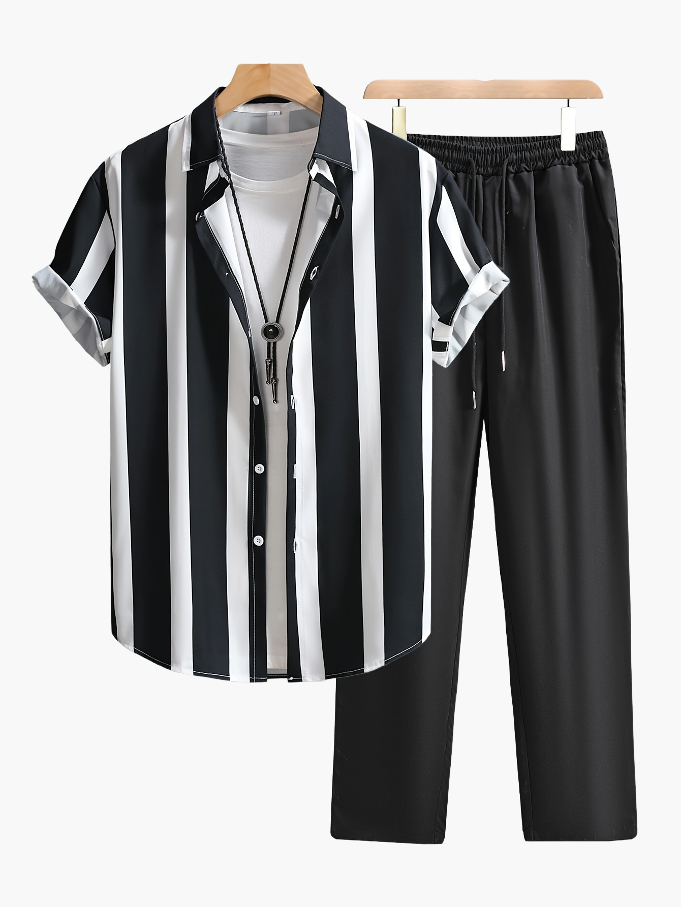 Herren Kurzarm Hemd mit Streifenmuster – Moderner Freizeit-Style, Perfekt für den Sommer