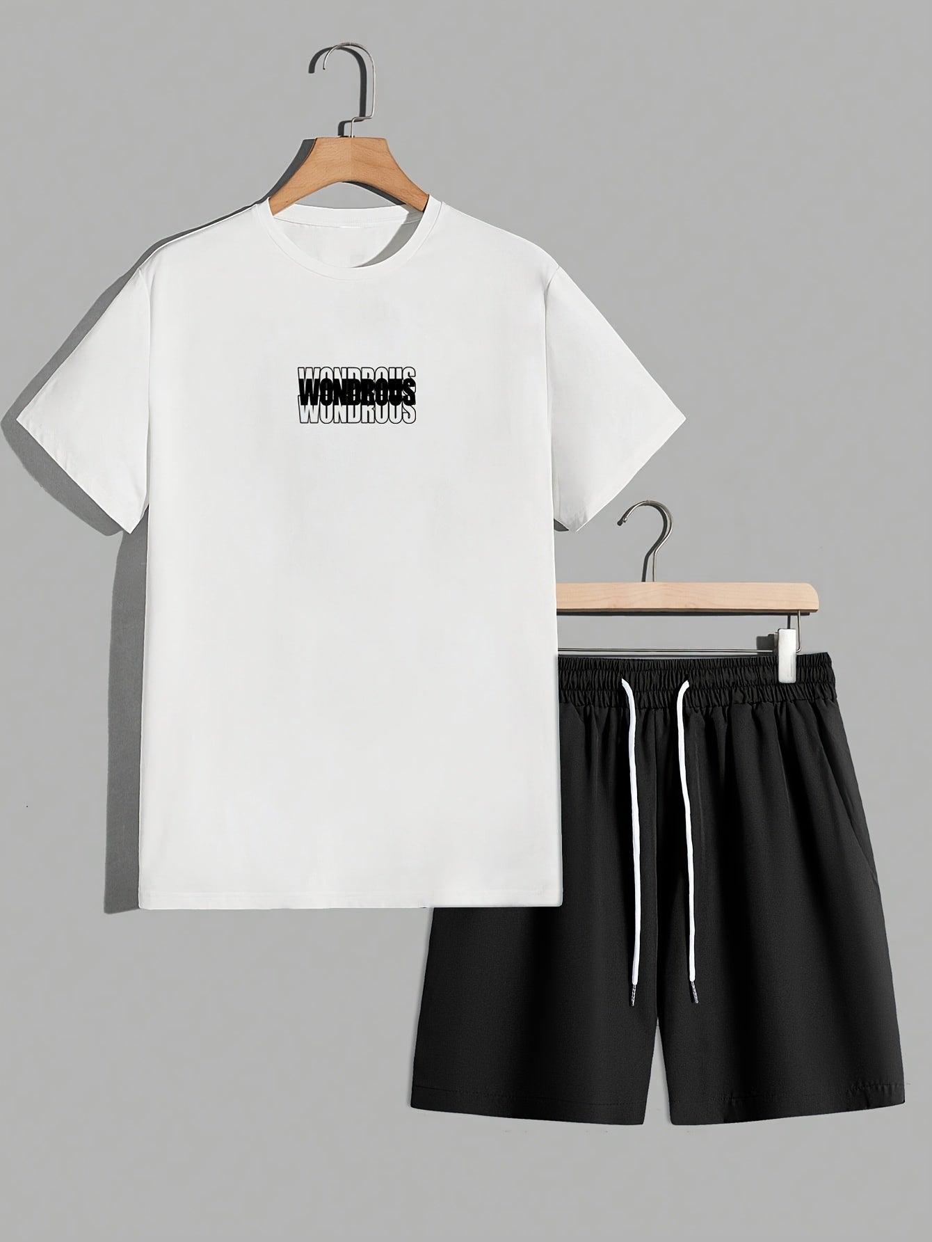 Herren Streetwear Set mit Grafik-T-Shirt und Shorts – Urbaner Look, Trendiger Style