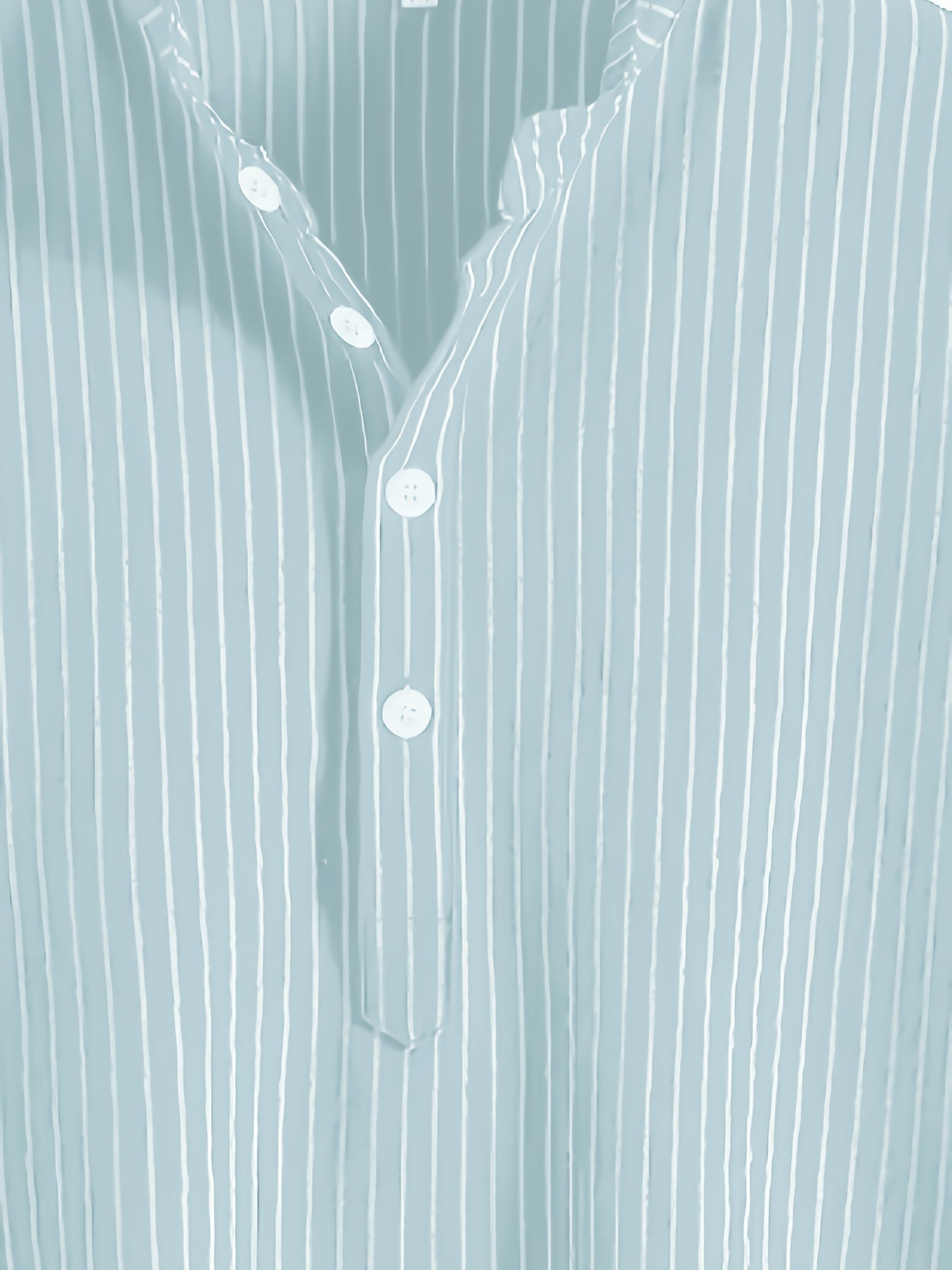 Herren Kurzarm Stehkragen Hemd mit Streifen – Modernes Casual Design für Alltag und Freizeit