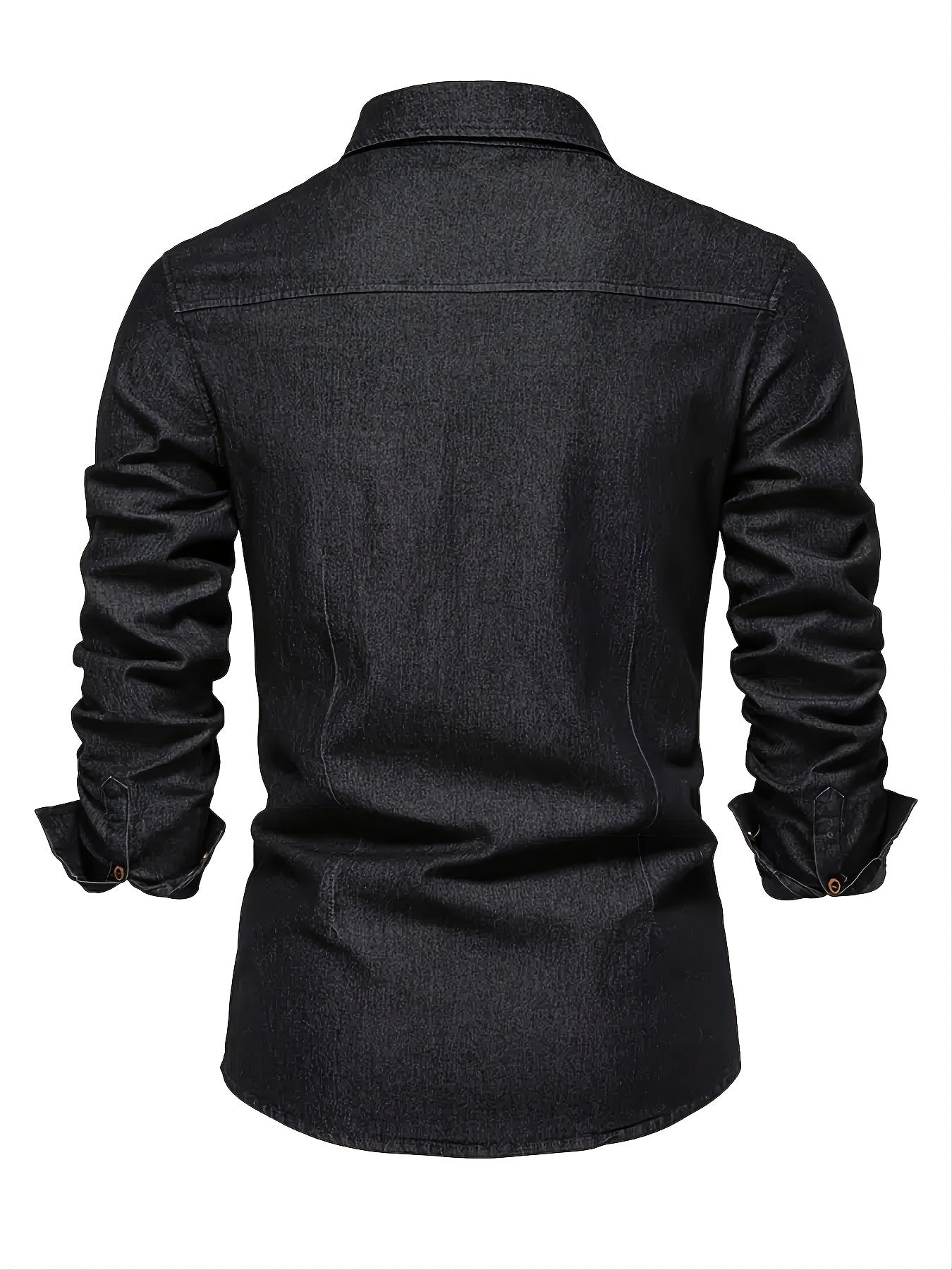Herren Freizeithemd im Denim-Look – Modernes Langarmhemd mit Brusttaschen