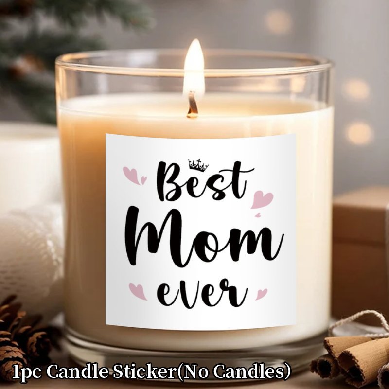 Muttertag Geschenkaufkleber für Kerzen – Dekorativer Sticker „Best Mom Ever“ für Frauen, Mutter, personalisierbar