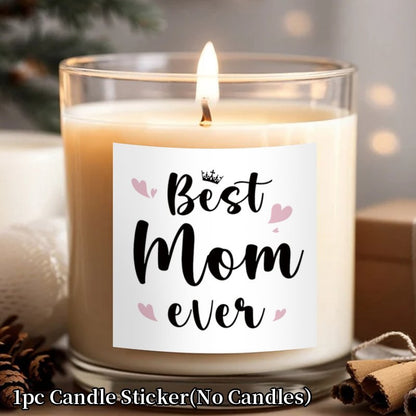Muttertag Geschenkaufkleber für Kerzen – Dekorativer Sticker „Best Mom Ever“ für Frauen, Mutter, personalisierbar