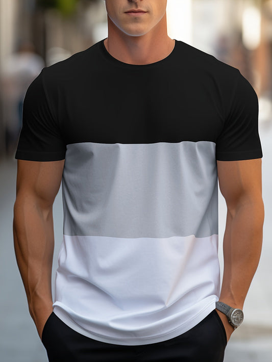 Herren Colorblock T-Shirt im modernen Casual-Stil – Ideal für Freizeit und Alltag