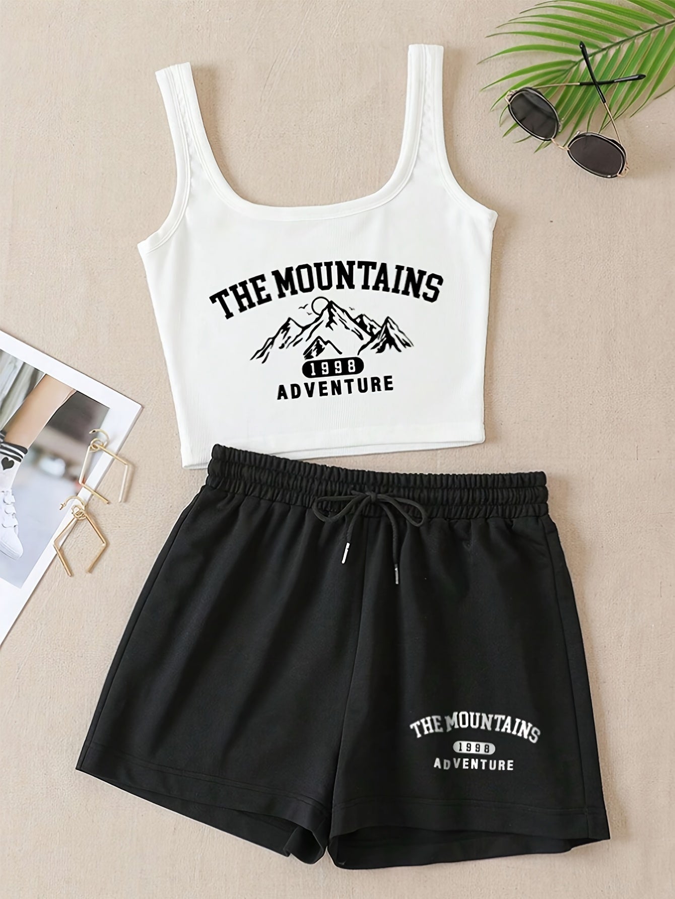 Damen Lounge-Set mit Print „The Mountains Adventure“ – Sportlich & Bequem für Freizeit und Homewear