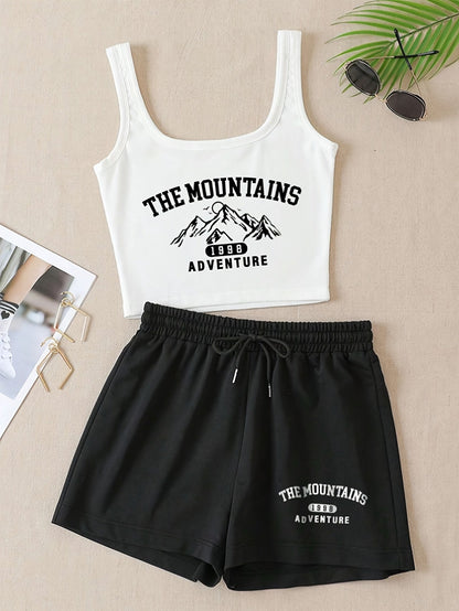 Damen Lounge-Set mit Print „The Mountains Adventure“ – Sportlich & Bequem für Freizeit und Homewear