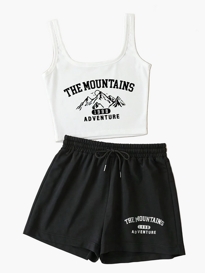 Damen Lounge-Set mit Print „The Mountains Adventure“ – Sportlich & Bequem für Freizeit und Homewear