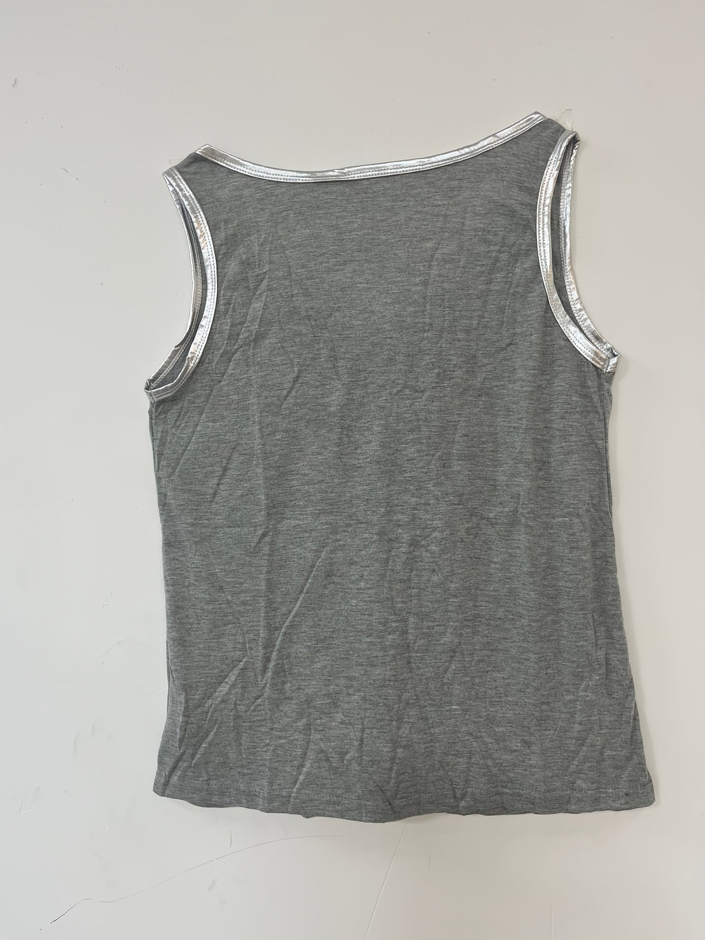 Damen Tanktop mit schimmerndem Ausschnitt – Lässiger, moderner Freizeit-Look