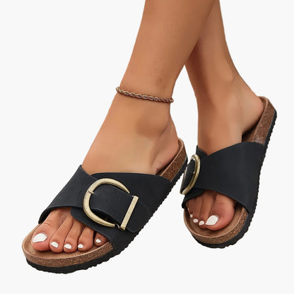 Damen Komfort-Slipper Sandalen mit Schnalle – Bequeme Sommerschuhe im Casual Look