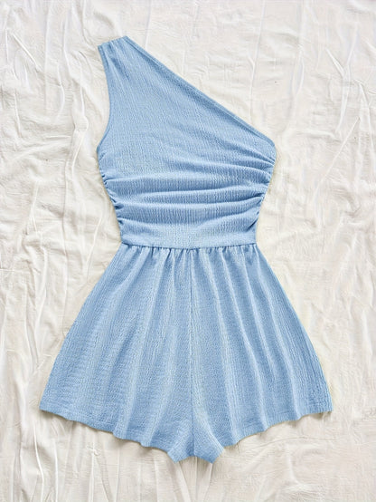 Damen Ein-Schulter-Jumpsuit im lässigen Sommerstil – Perfekt für Freizeit und Urlaub