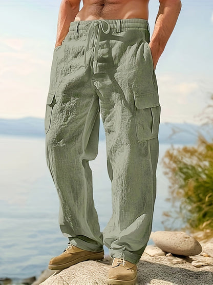 Herren Cargo-Loungehose mit weitem Schnitt und Kordelzug – Entspannte Freizeithose für Outdoor & Alltag