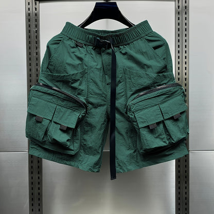 Herren Utility Cargo Shorts mit großen Taschen und verstellbarem Gürtel – Streetwear & Outdoor Style