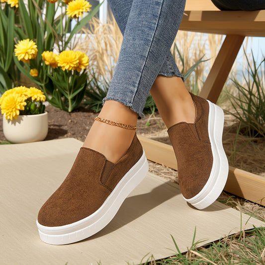 Damen Slip-On Plateau Loafer – Bequeme Freizeitschuhe für den Alltag