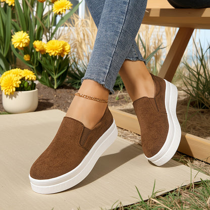 Damen Slip-On Plateau Loafer – Bequeme Freizeitschuhe für den Alltag