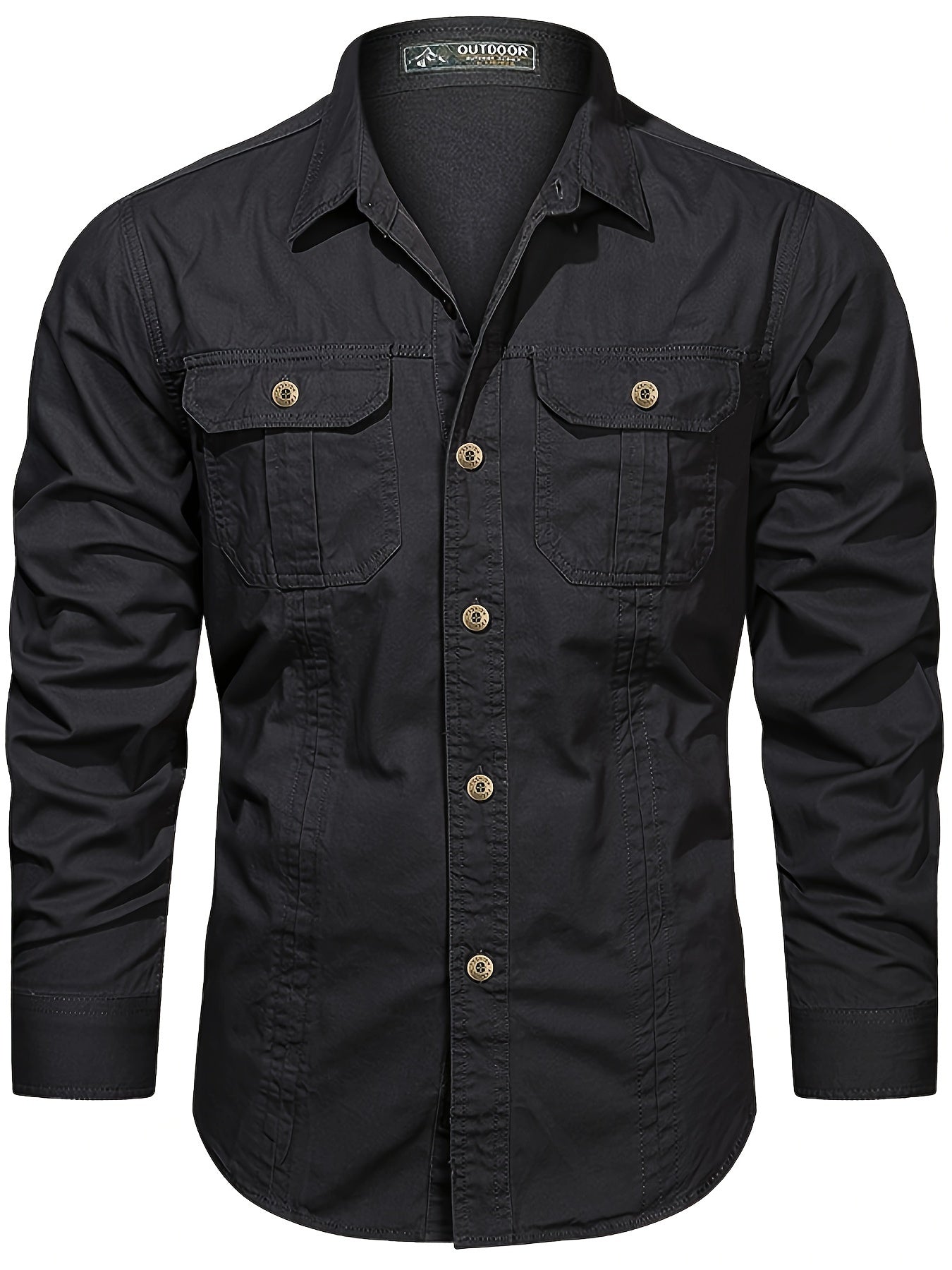 Herren Outdoor-Freizeithemd im Utility-Stil – Langarm, Casual, ideal für Abenteuer und Alltag