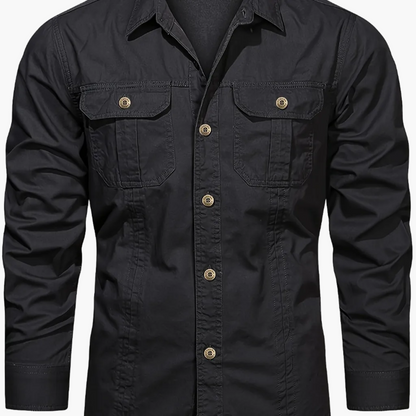 Herren Outdoor-Freizeithemd im Utility-Stil – Langarm, Casual, ideal für Abenteuer und Alltag