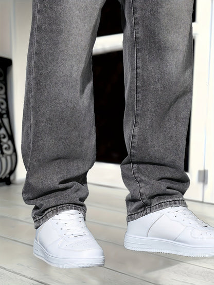 Herren Gerade Schnitt Jeans – Klassischer Streetwear Style für Alltag und Freizeit