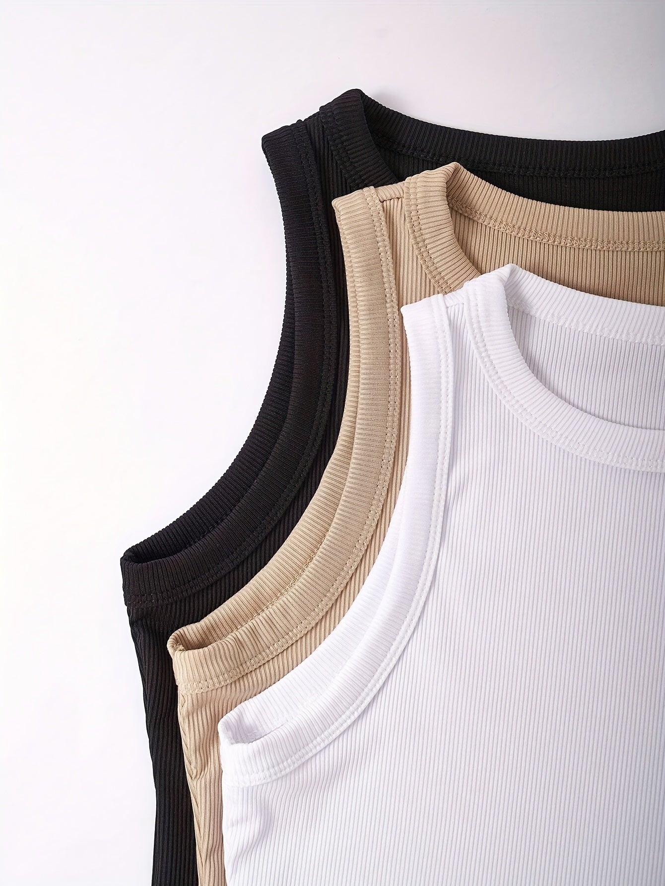 Damen Basic Tanktop 3er-Pack – Sportlich, Freizeit, Ärmellos, Bequemer Stretch
