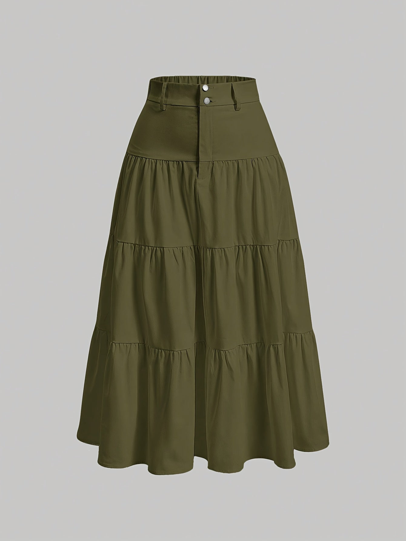 Damen Stufenrock High Waist Elegant Freizeitmode