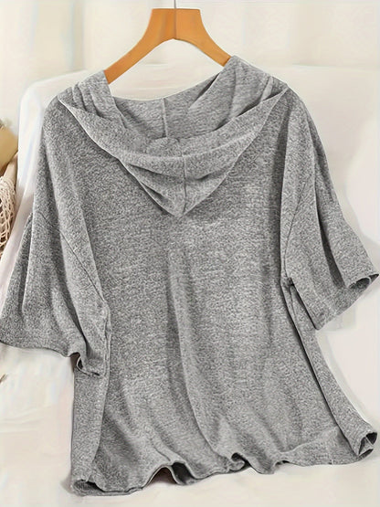 Damen Freizeit Zweiteiler Set mit Kapuzenoberteil und Shorts – Loungewear für Frühling und Sommer