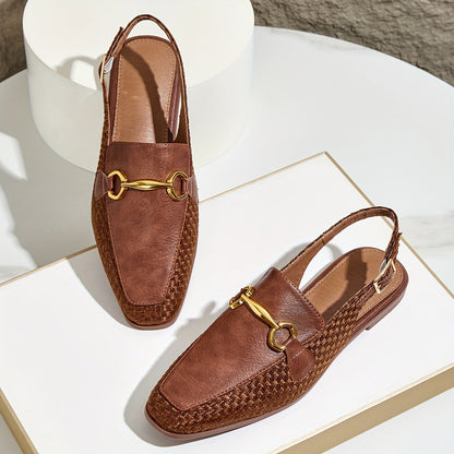 Damen Slingback-Loafer im eleganten Business- und Freizeitstil mit Horsebit-Detail