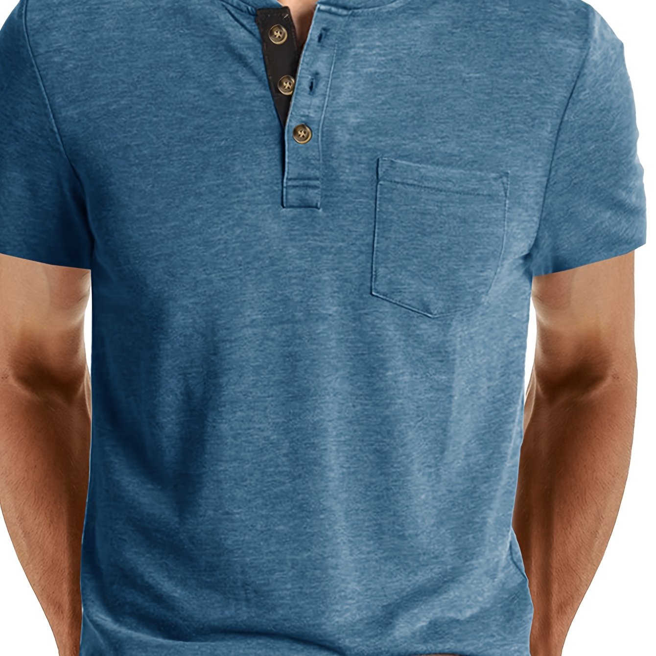 Herren Henley T-Shirt Kurzarm mit Knopfleiste – Casual Freizeitshirt