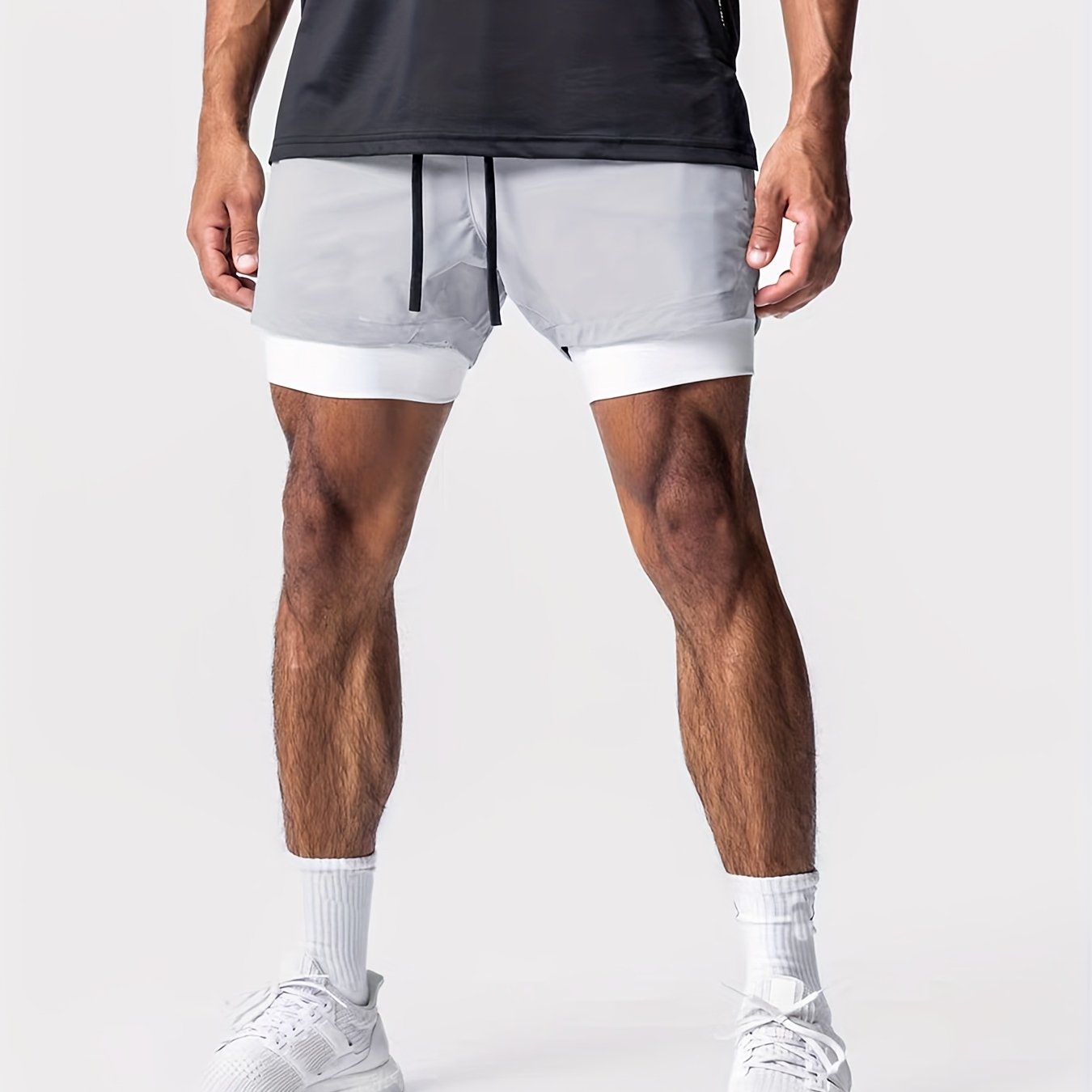 Herren Trainingsshorts mit 2-in-1-Design für Fitness und Sport