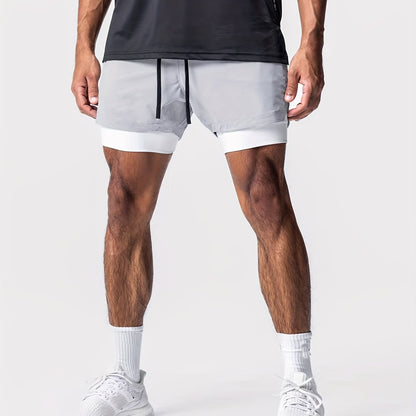 Herren Trainingsshorts mit 2-in-1-Design für Fitness und Sport