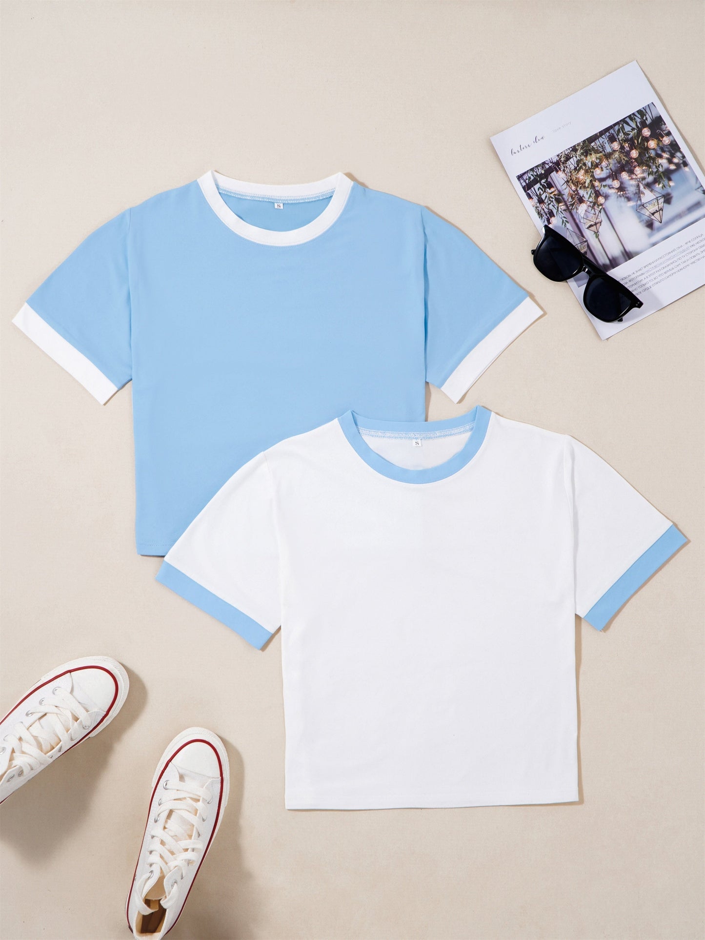 Unisex Kontrast-T-Shirts im modernen Casual-Look – Ideal für Alltag und Freizeit