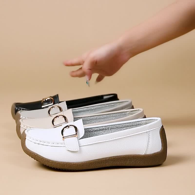Damen Mokassins Bequeme Freizeit-Slipper mit Schnalle – Elegante Alltagsschuhe