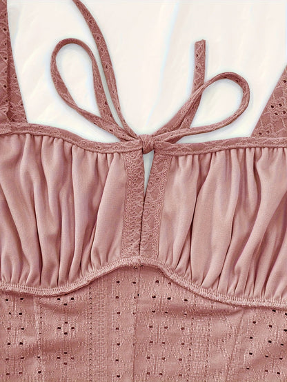 Damen Bustier Top im Corsagen-Stil mit Stickerei und Schleifendetail – Modisches Sommer-Oberteil für Alltag und Party