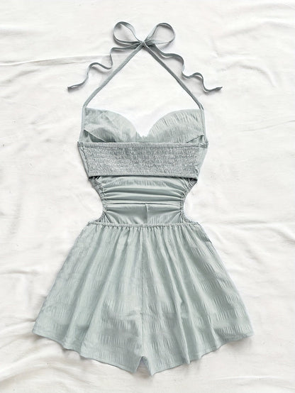 Damen Jumpsuit mit Neckholder und Cut-Outs – Modischer Einteiler für Urlaub & Sommer