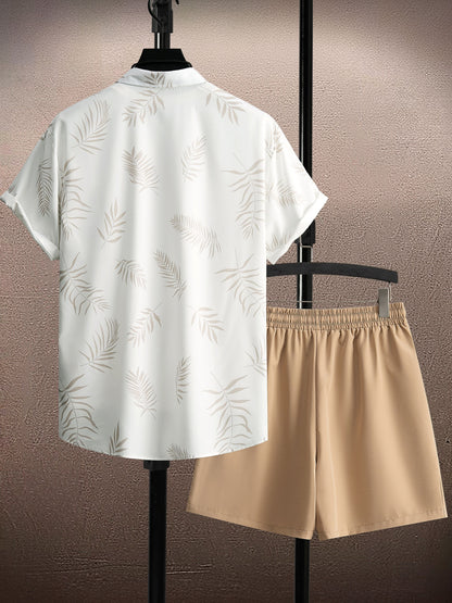 Herren Sommer Set – Tropisches Freizeit Outfit mit Hemd und Shorts, Ideal für Urlaub und Alltag