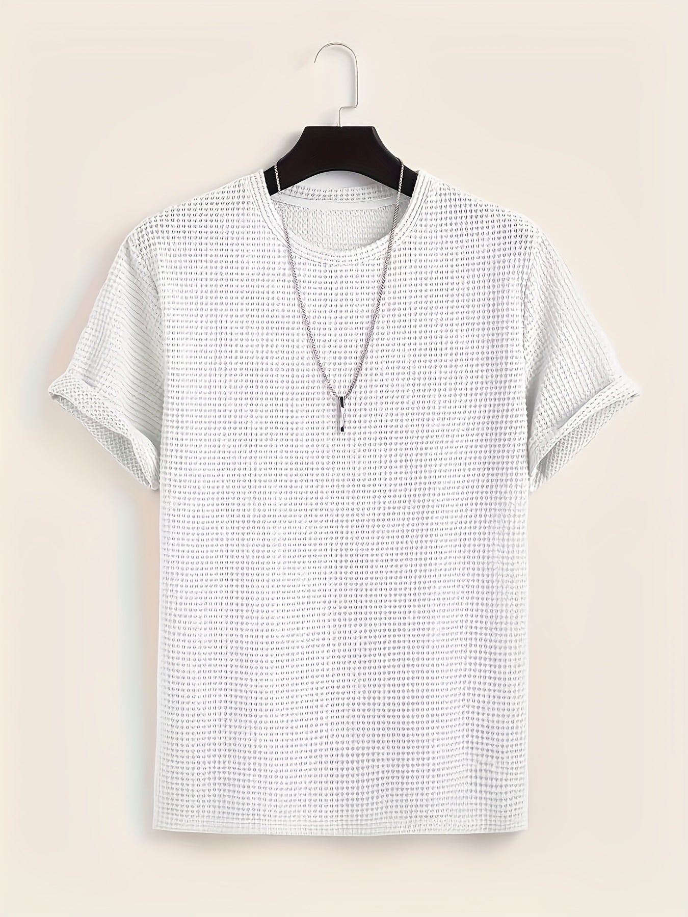 Herren T-Shirt mit modernem Mesh-Design und lässigem Schnitt – Perfekt für Sommer, Urlaub & Freizeit