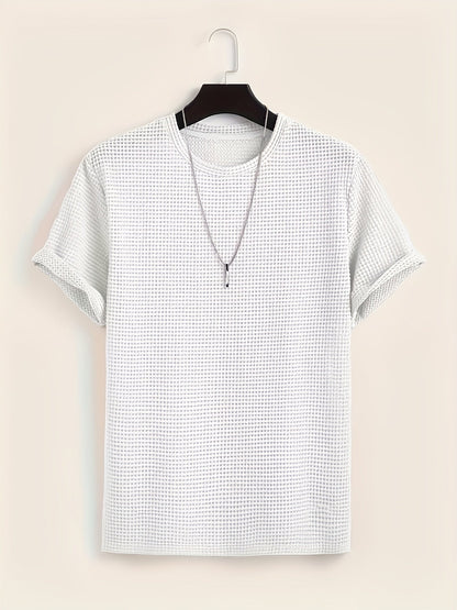 Herren T-Shirt mit modernem Mesh-Design und lässigem Schnitt – Perfekt für Sommer, Urlaub & Freizeit
