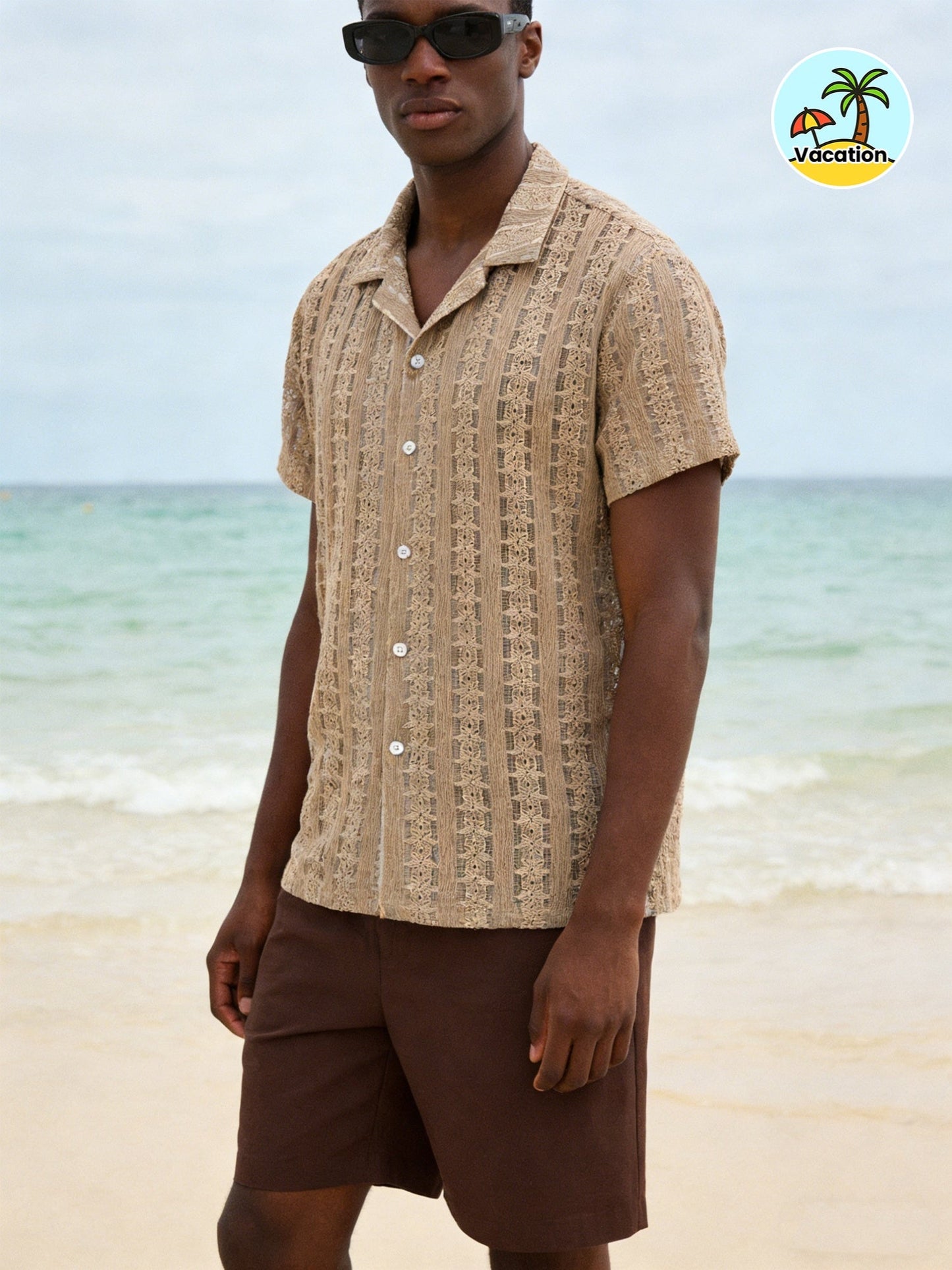 Herren Strandhemd im Boho-Stil – Lässiges Sommerhemd für Urlaub und Freizeit