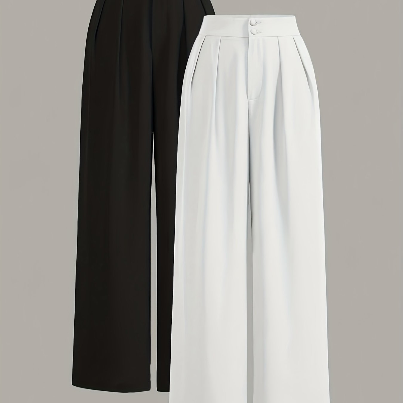 Damen Weite High-Waist Anzughose Elegant Büro & Freizeit