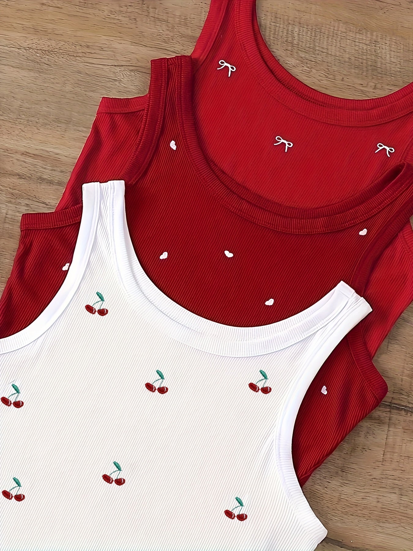 Damen Crop Top mit Kirsch-Stickerei – Sommer Streetstyle Freizeit Oberteil