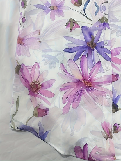 Damen Bluse mit Blumenmuster – Elegante Freizeitmode für Frühling und Sommer