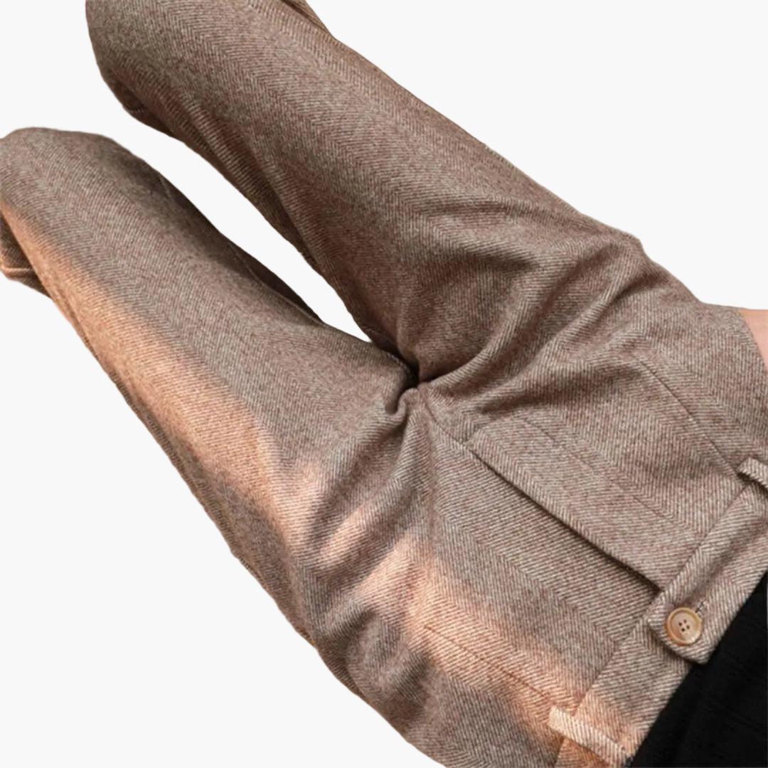 Herren Heritage Herringbone Anzughose – Klassischer Stil für Alltag und Freizeit