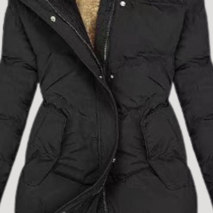 Damen Wintermantel mit Kapuze und Kunstfellfutter – Langer, warmer Parka für Alltag und Outdoor